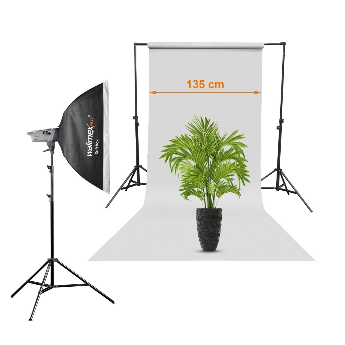 Papier Fond Studio - 1,35 x 10 m Blanc - Fond Photo Papier - 160 g/m² - Toile de fond Sans reflets - Haute résistance - Accessoires de… Walimex pro... - 6