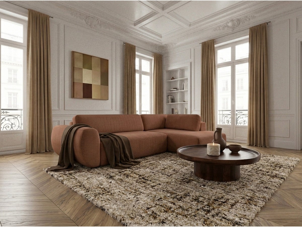 Canapé angle L convertible coffre DENISE tissu texturé BOBOCHIC 4 ...
