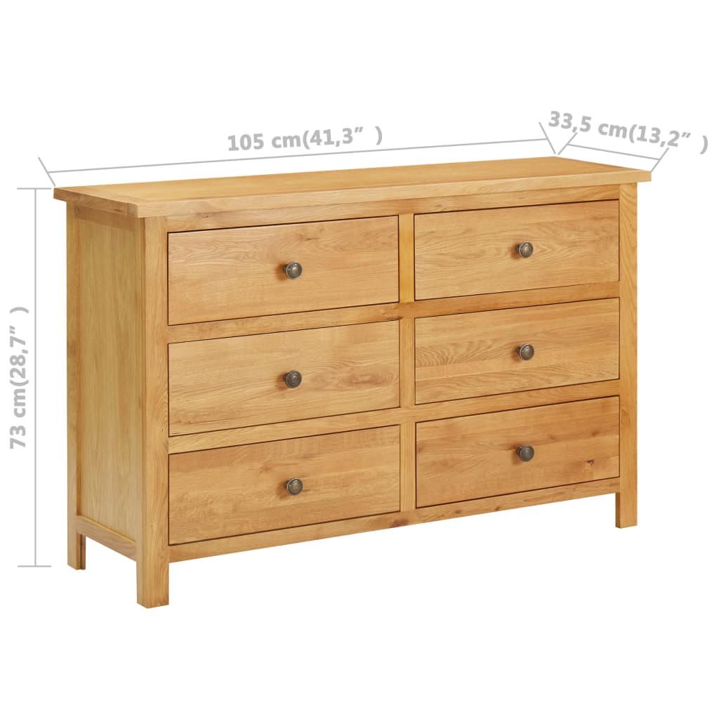 Maison Exclusive - Commode 105x33,5x73 cm Bois de chêne massif - 7