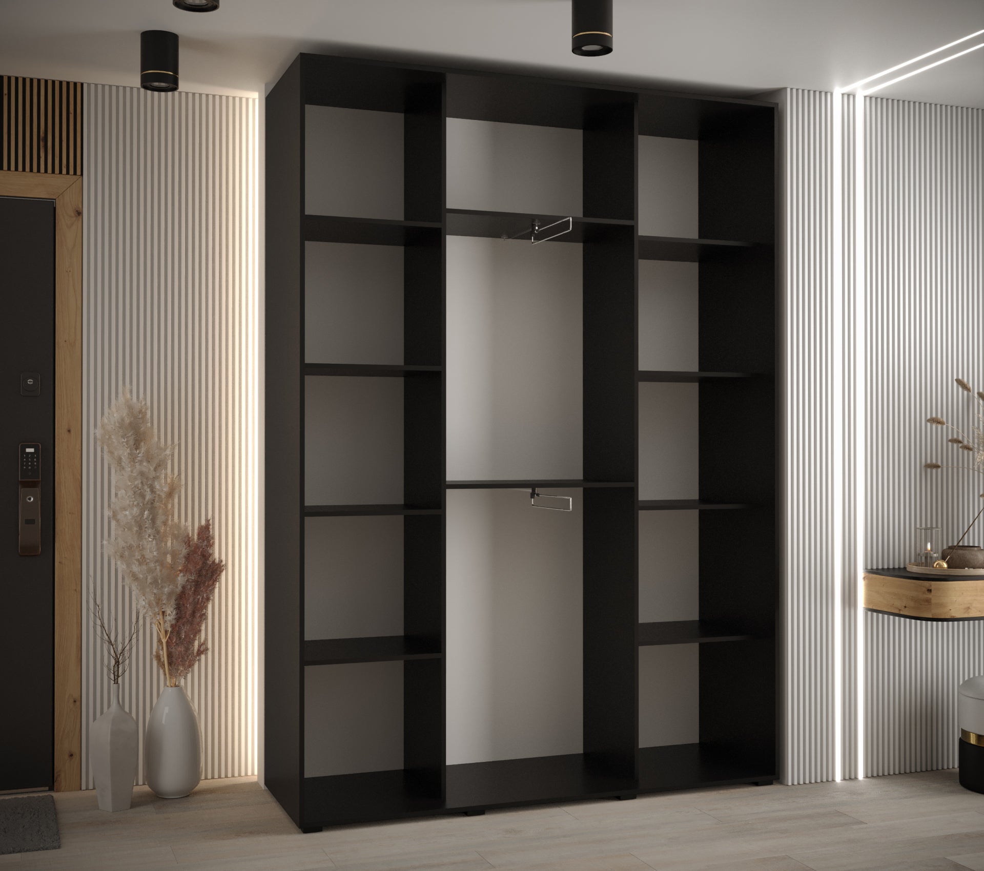 Szafa przesuwna wysoka Davos 12 180 x 45 x 235,2 cm czarny + artisan + u. czarny - Abiks Meble - 4