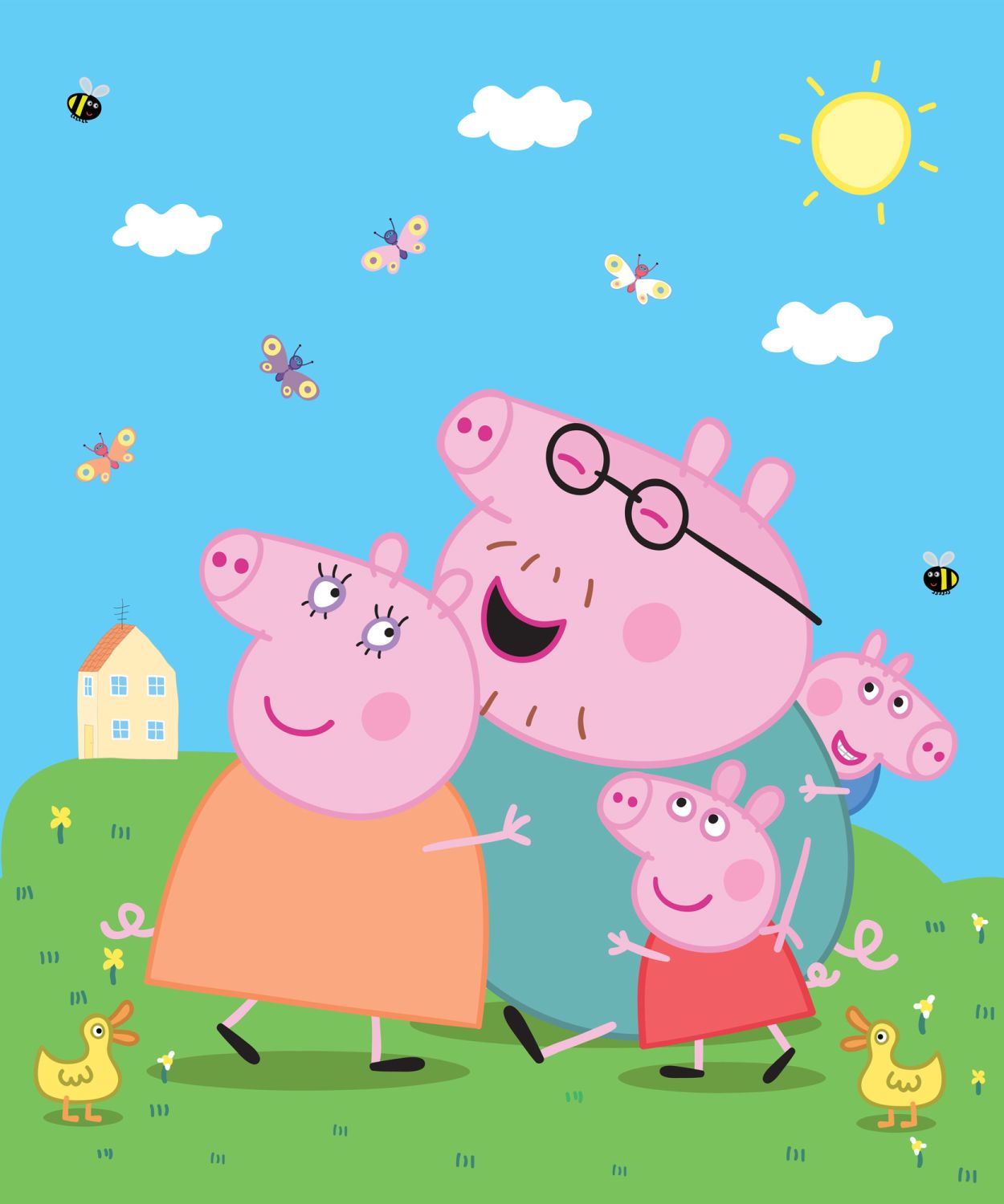 Papel de parede da foto Peppa Pig verde,azulecor-de-rosa - 2,25 x 2,7 m -  Sanders & Sanders | Leroy Merlin