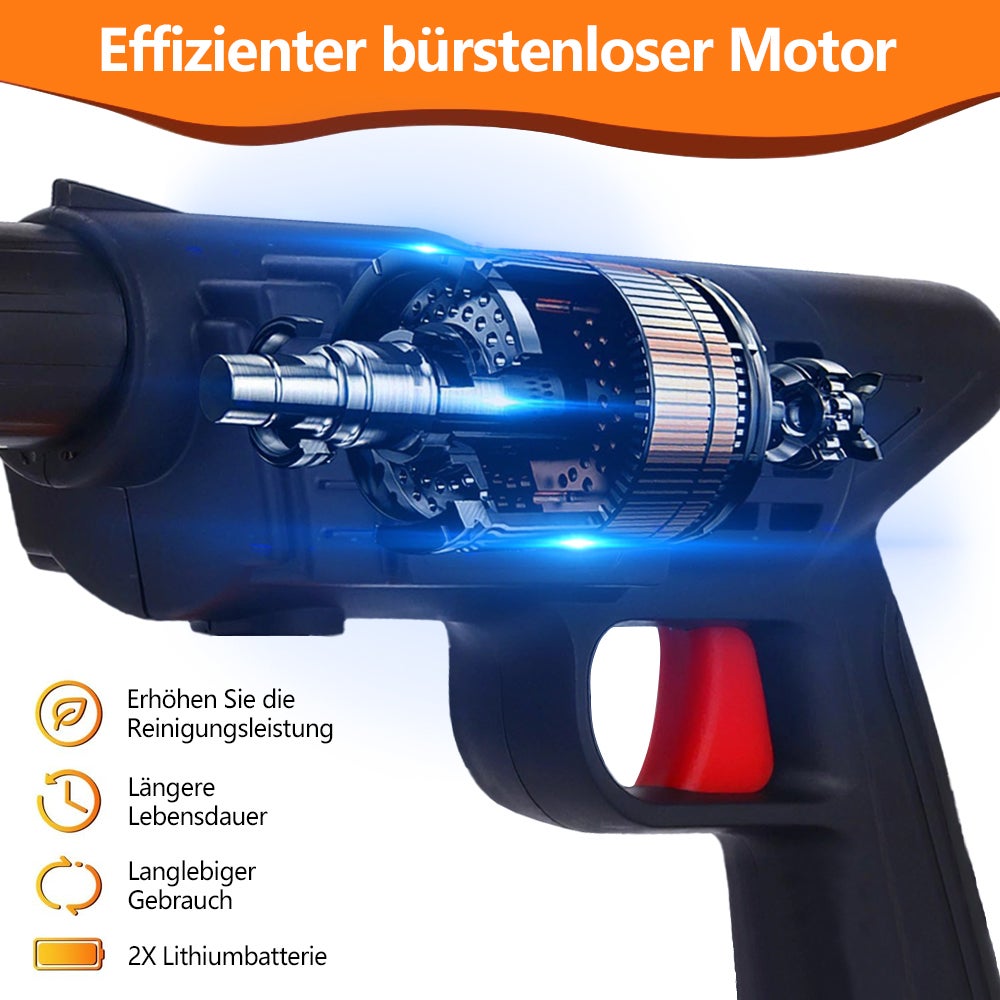 Nettoyeur haute pression sans fil, machine de nettoyage haute pression portable sans fil 88VF 3000mAh, nettoyeur de voiture avec 2 batteries, tuyau de - 2