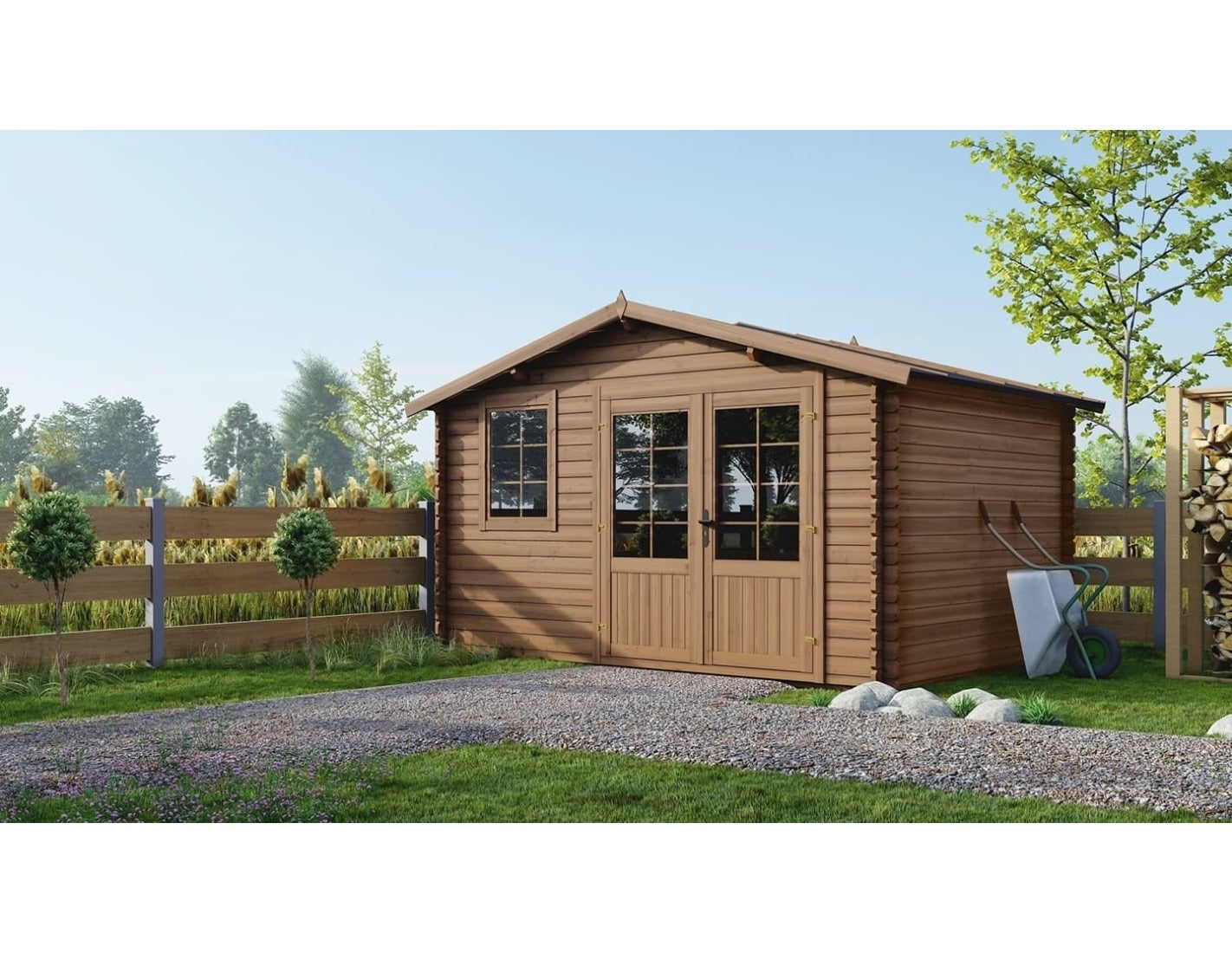 Domek ogrodowy ALTANKA 11,70 m2 - 3,90x3 m - 34 mm, drewniany, impregnowany, DOM562, 1szt.