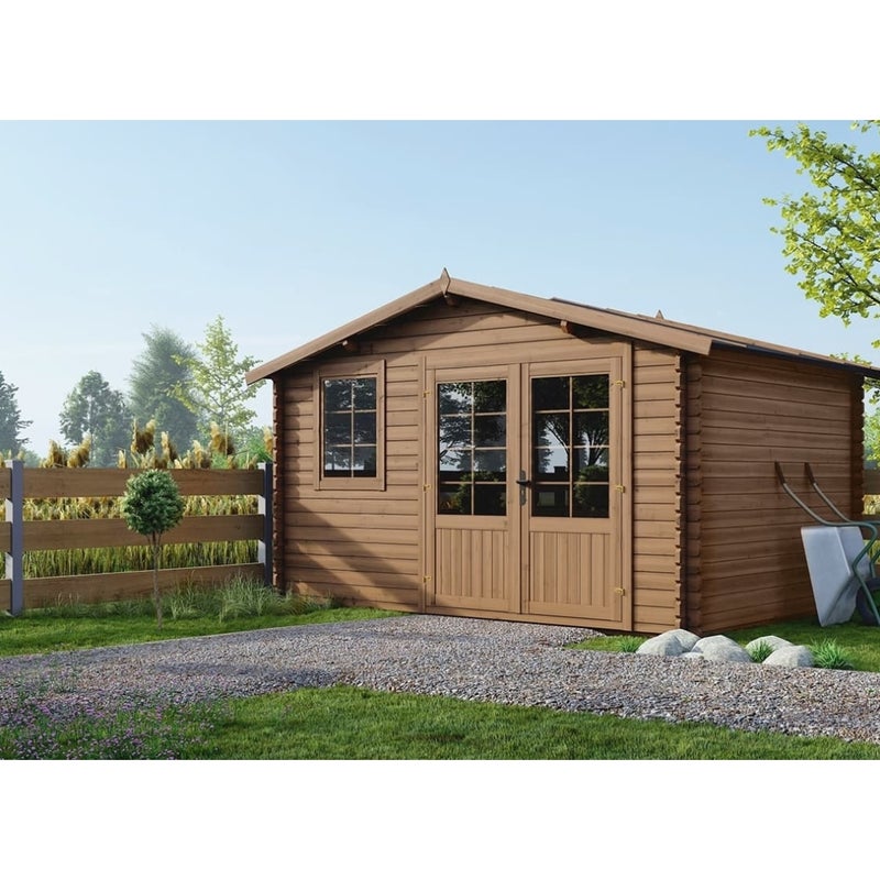 Domek ogrodowy ALTANKA 11,70 m2 - 3,90x3 m - 34 mm, drewniany, impregnowany, DOM562, 1szt.