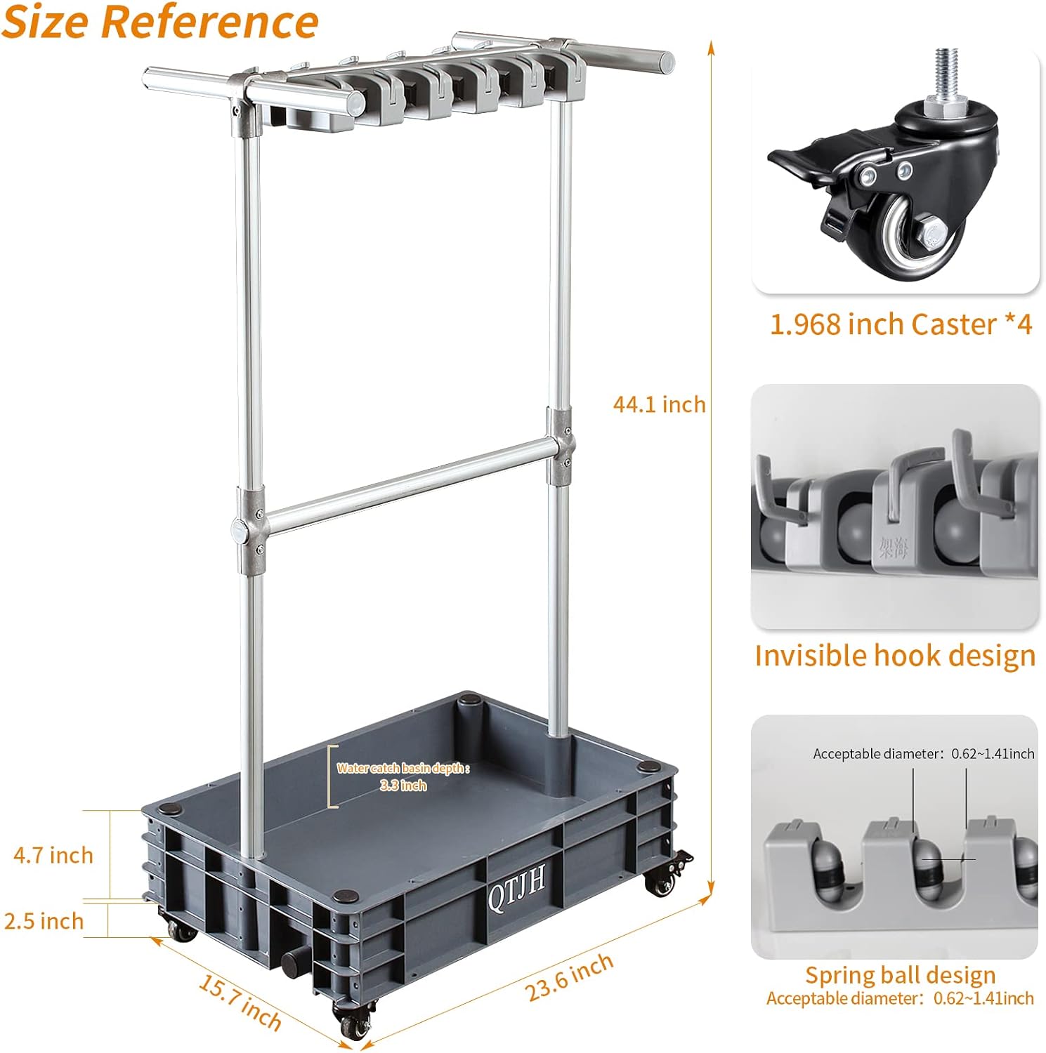 Portaoggetti Organizzatore Porta Scopa / Armadio Mobile Armadietto Porta Mop / Carrello Porta Attrezzi for La Pulizia Da Pavimento , for Giardino Garage Scuole Hotel Ospedali Fabbriche Ristorante ( Si