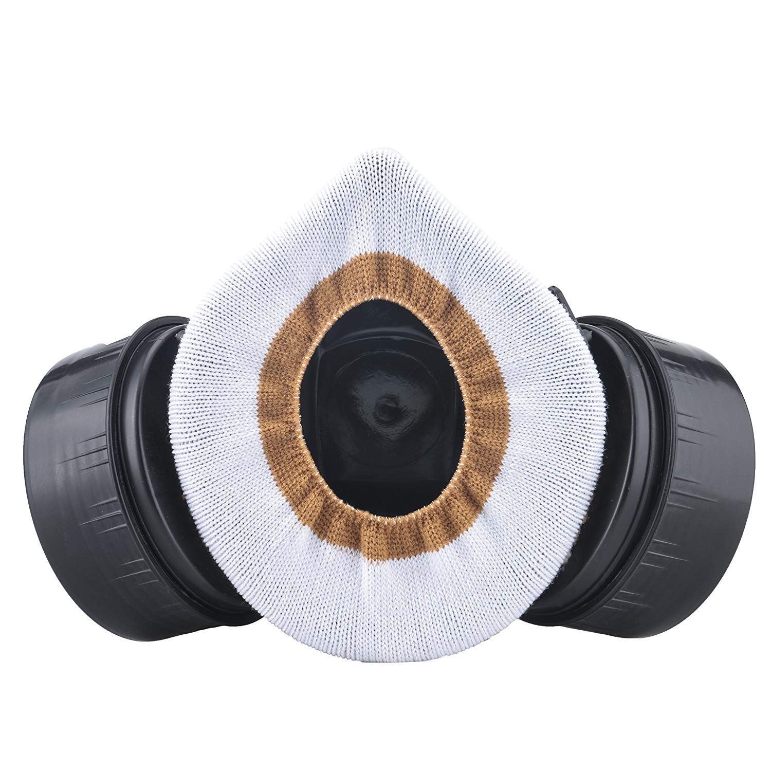 Masque Respiratoire Intégral de Sécurité,avec Lunettes de Protection et Double Cartouche Anti-Poussières et Gaz-Idéal pour Peinture,Poussières (Noir) - 2