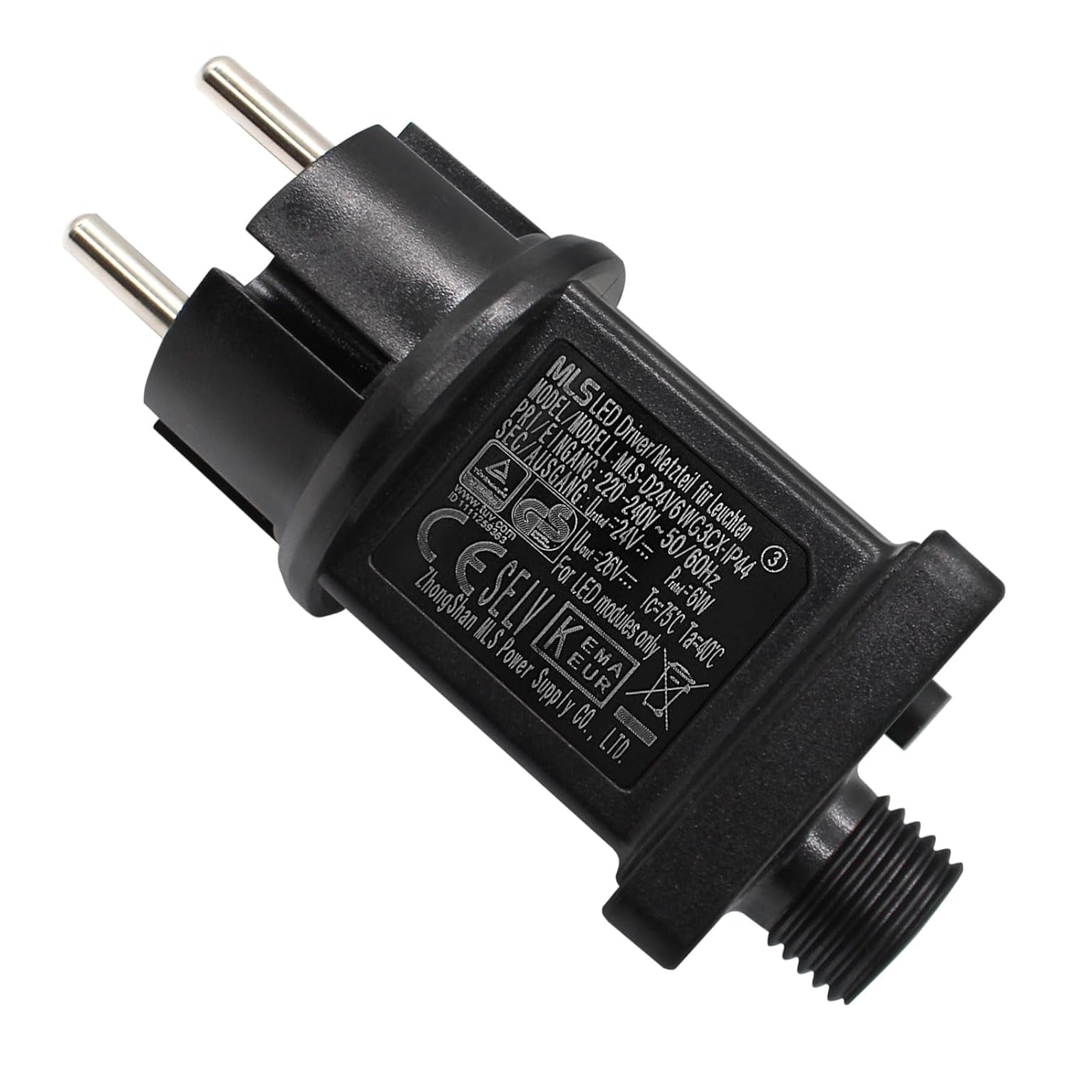 24 V 6W LED power supply, IP44 LED transformer low voltage adapter ...