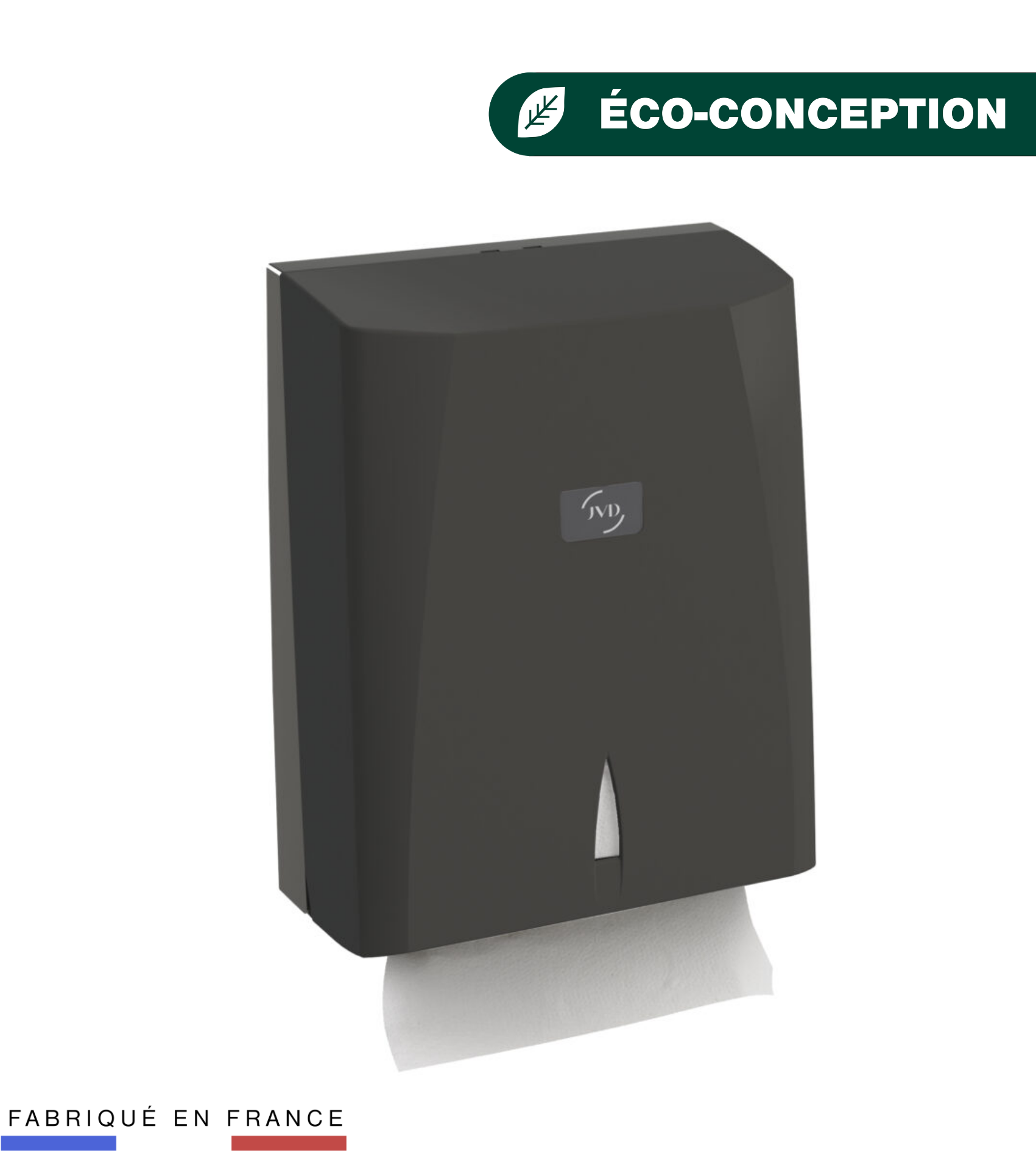Distributeur De Papier Toilette Pour Bobine De 200 M - Noir Mat, ABS - Fermeture à Clé