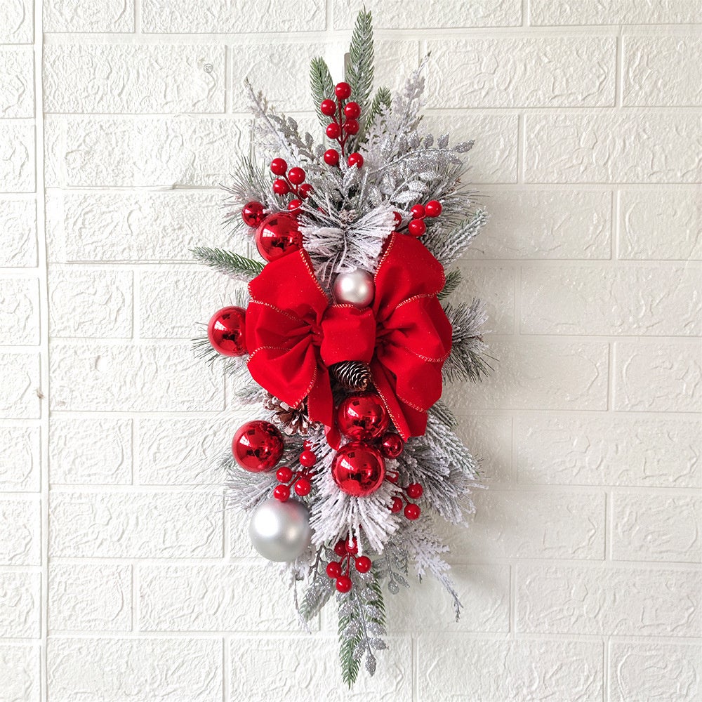 Nœud De Décoration En Velours Rouge Pour Noël - Pour Couronne, Porte, Sapin - Lot De 3 Tailles - 7