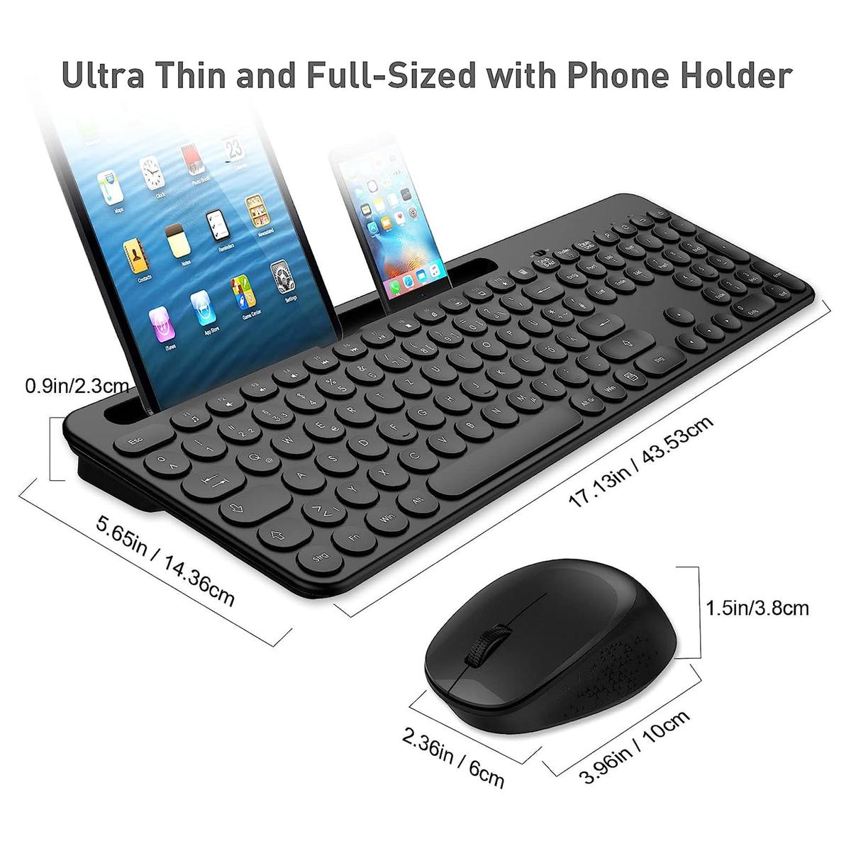 Speedlink SIGNIUM Set Tastiera E Mouse Wireless QWERTZ Tedesco, Layout Full-size Con 12 Tasti Multifunzione, Ricevitore USB, 1200 Dpi, Nero
