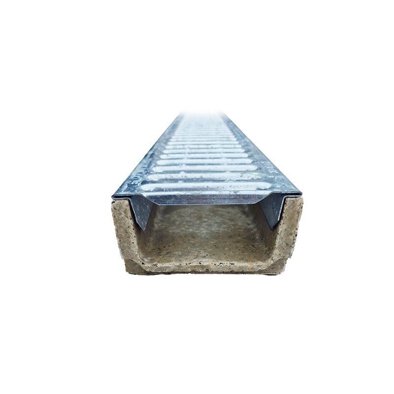 Caniveau DIY Mini en béton polyester avec grille acier galvanisé - Hauteur 6 cm - LINE ECO - Caniveau de 100 cm - 2