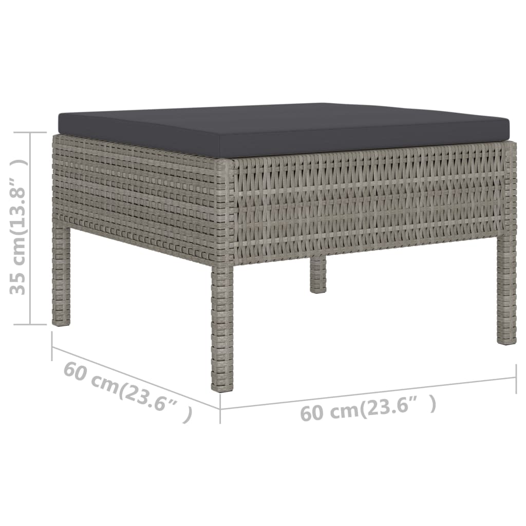 Maison Exclusive - Set Divani da Giardino 6 pz con Cuscini in Polyrattan Grigio - 8