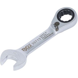 Clé Mixte à Cliquet Courte 13 Mm – BGS 6913 – Cliquet 90° Inclinable 72 Dents – Chromée Mate