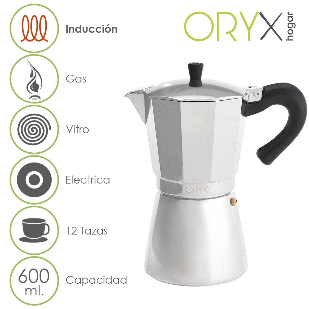 Oryx Cafetera Inducción Aluminio 12 Tazas (600 Ml.) - Imagen 2