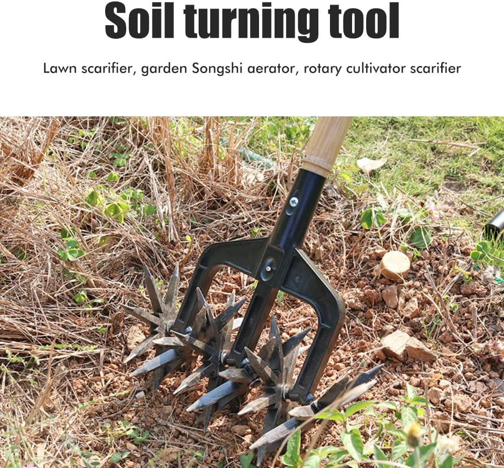 Outil manuel de travail du sol, cultivateur portatif sans fil, pour réensemencer l'herbe ou le mélange de terre - 5