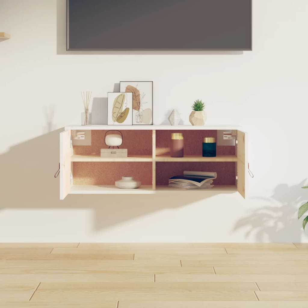 Maison Exclusive - Armario de pared de madera maciza de pino blanco 80x30x30 cm - 8