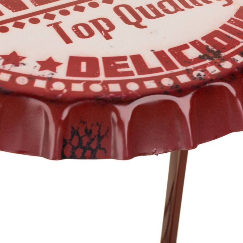 Table casier à bouteilles en métal rouge 42x42x60h - 6