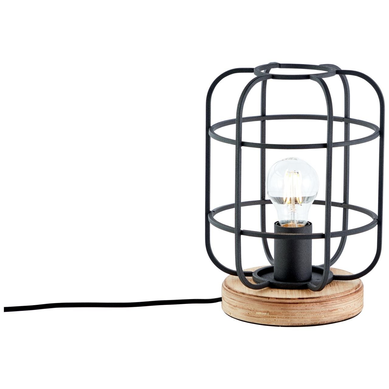 Brilliant Gwen lampa sufitowa 40cm antyczne drewno/czarny korundowy metal/brązowy bambus 2x A60, E27, 40 W - 3