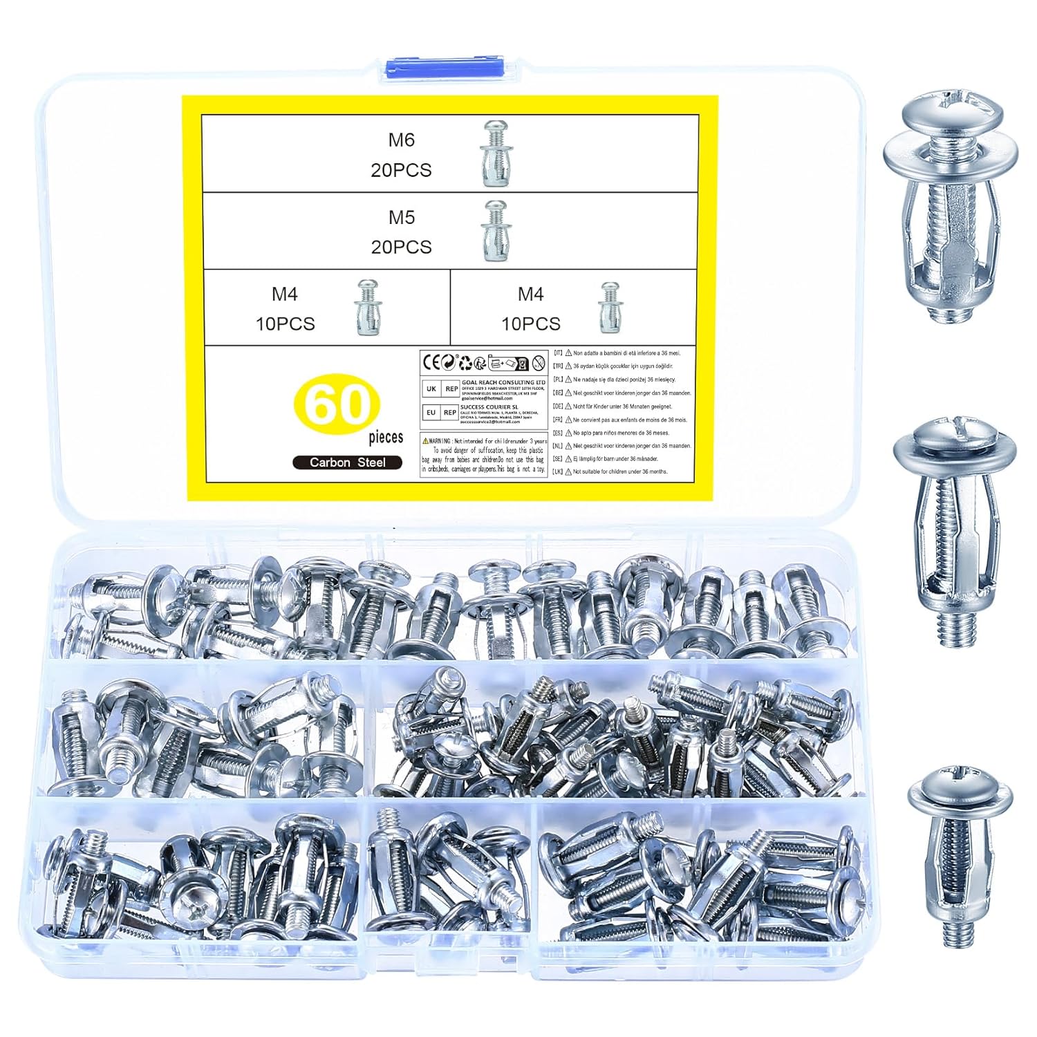60 Pcs pour Cheville Placo Charge Lourde, M4 M5 M6 Cheville Brique — free download