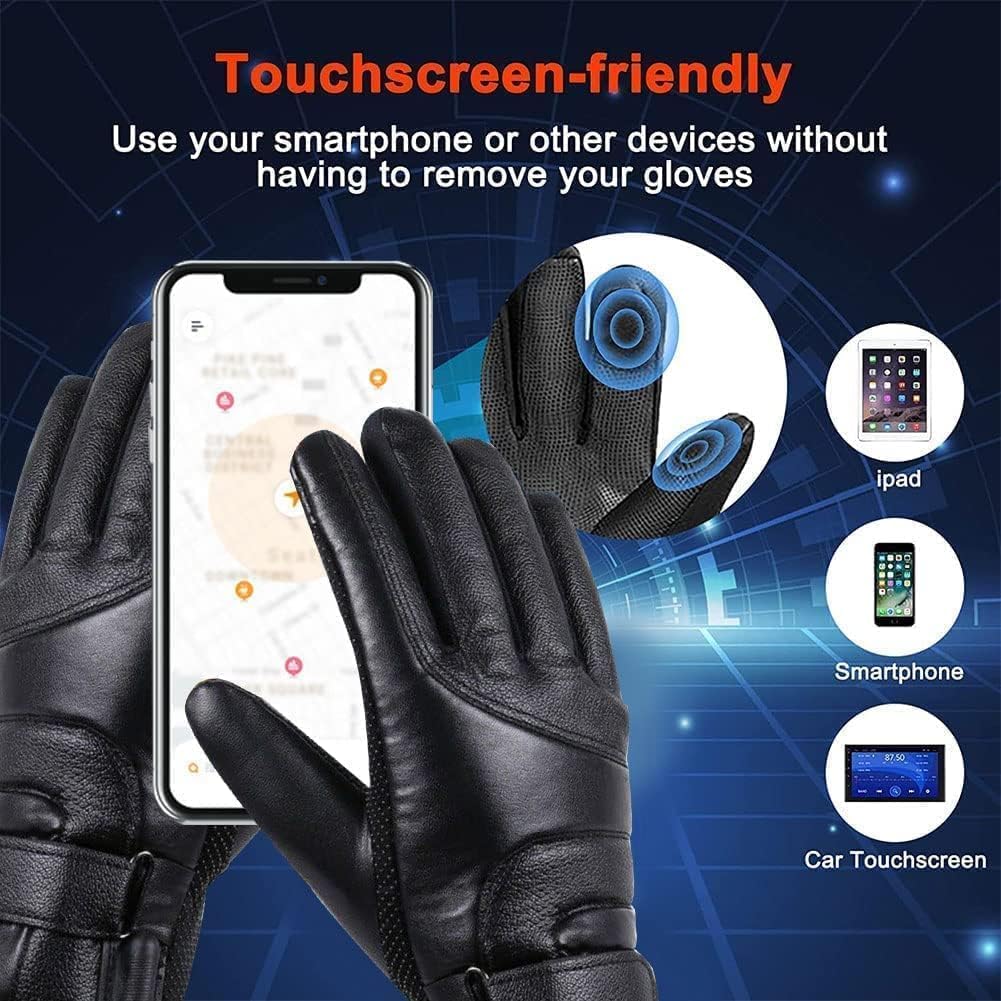 Gants chauffants USB pour hommes et femmes, écran tactile étanche d'hiver, adaptés aux motos, vélos, ski, patinage - 4