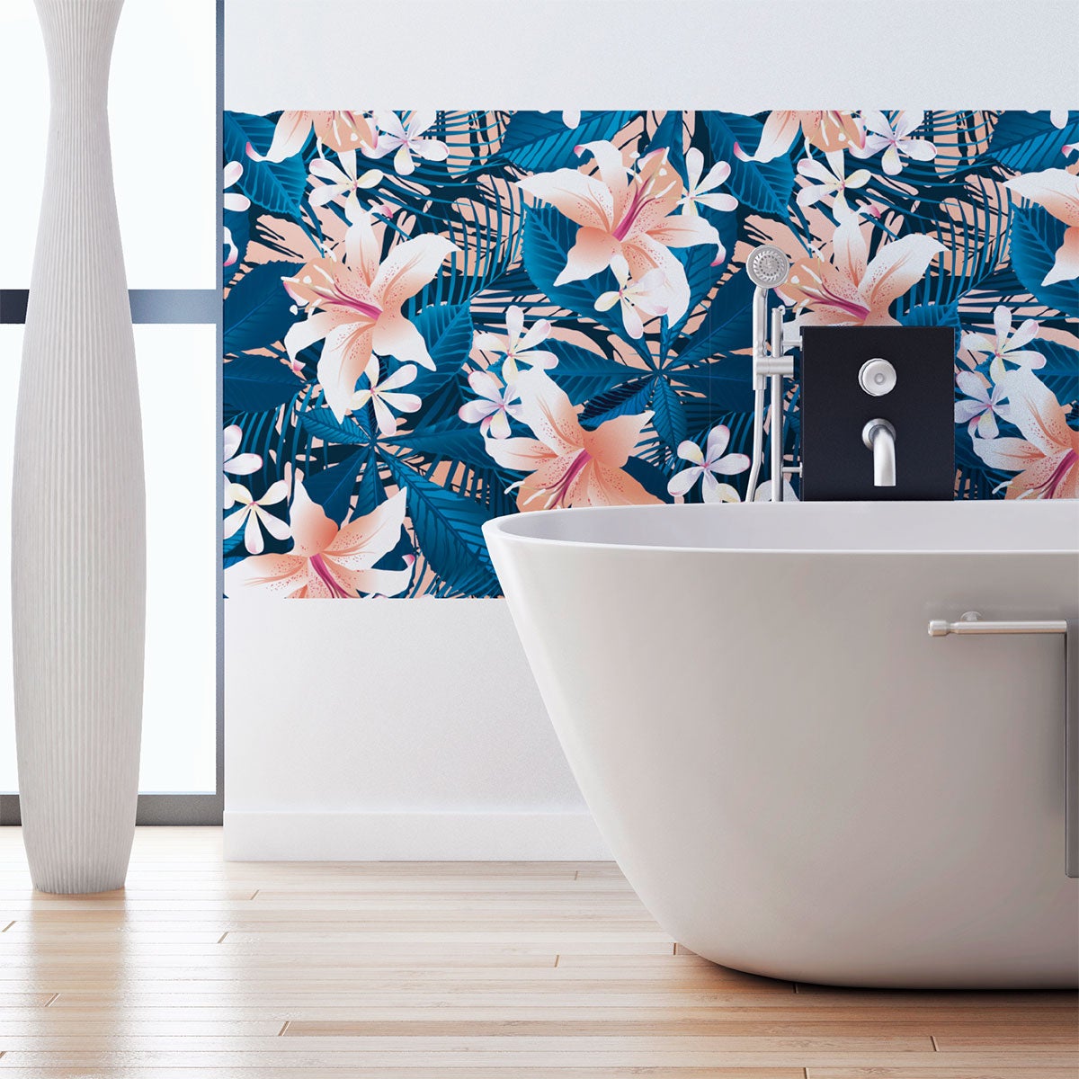 Vinilo tapiz tropical talara - adhesivo de pared - revestimiento sticker mural decorativo - 60x60cm