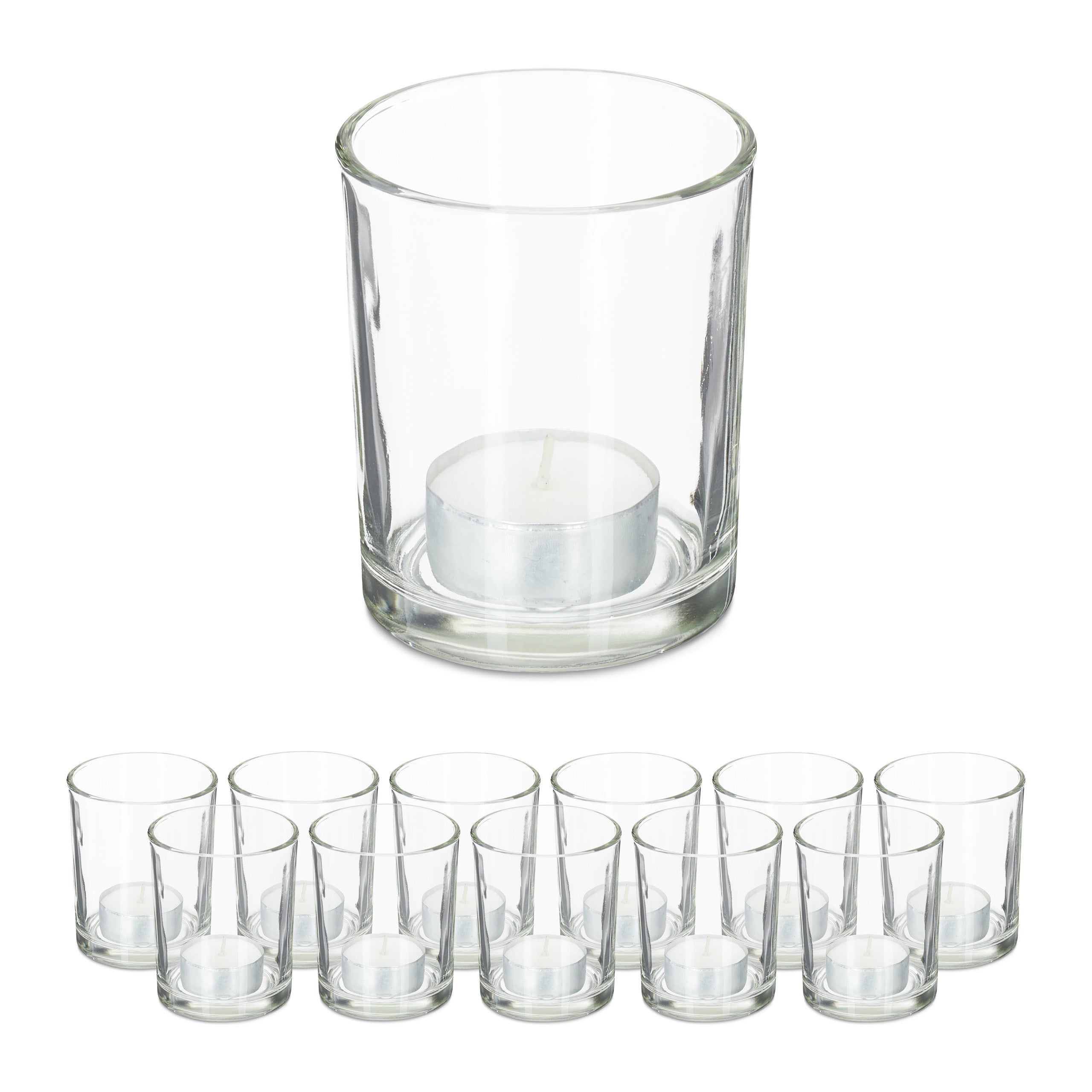 12 Photophores Baptême - Décoration Table En PVC Avec Motifs Eucalyptus, Pour Bougies Chauffe-Plat