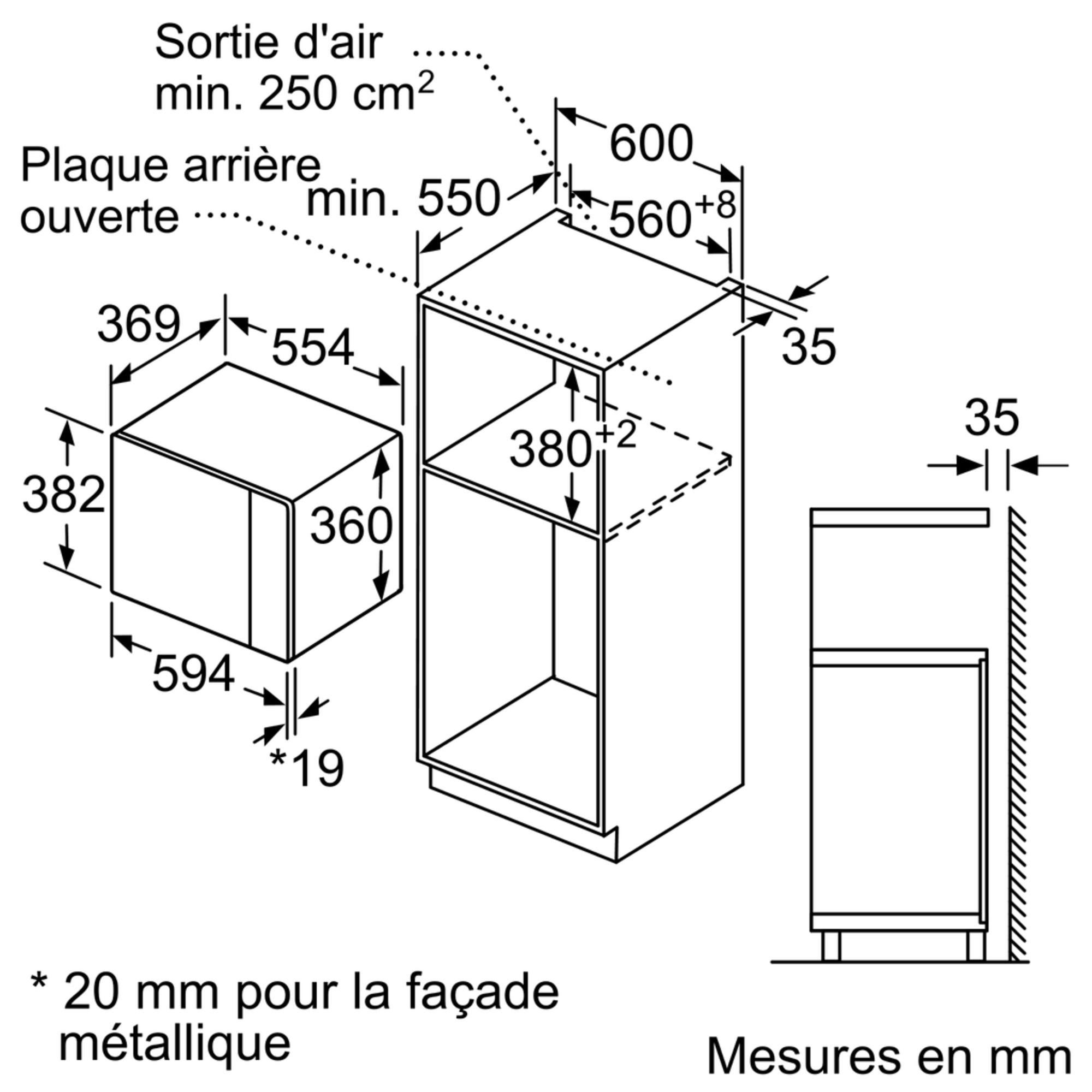 Four à micro-ondes encastrable Bosch Serie 4 BFL553MS0 Micro-ondes combiné 25 L 900 W Noir, Acier inoxydable - 4