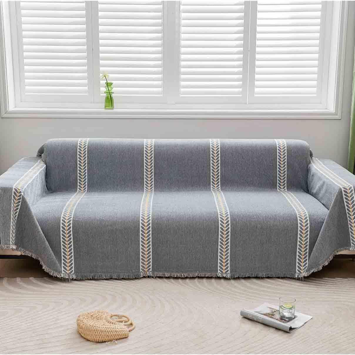 JIcloun Plaid Canape Grande Taille Crème, Impermeable Chat Anti Griffe