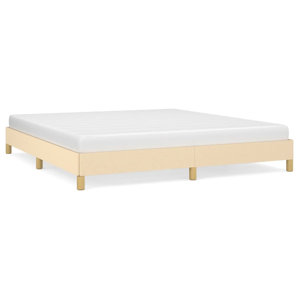 Cadre de lit sans matelas crème 180 x 200 cm en tissu - 2