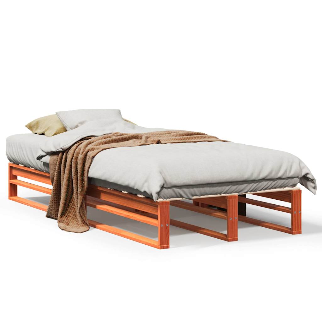 Łóżko Drewniane Rama Łóżka Sofa Brązowe Do Sypialni Pokoju 100x200 cm