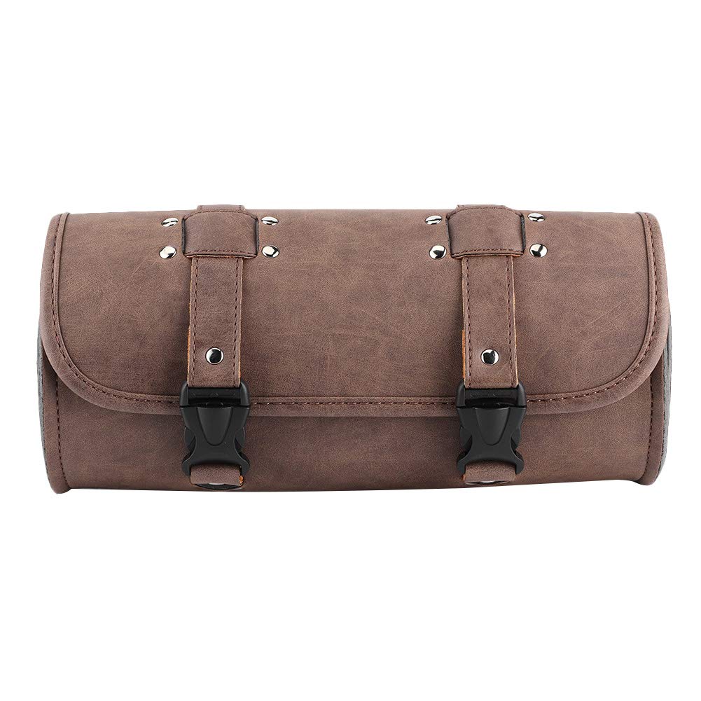 Brązowe sakwy boczne z skóry PU, torba do przechowywania narzędzi, uniwersalny styl retro