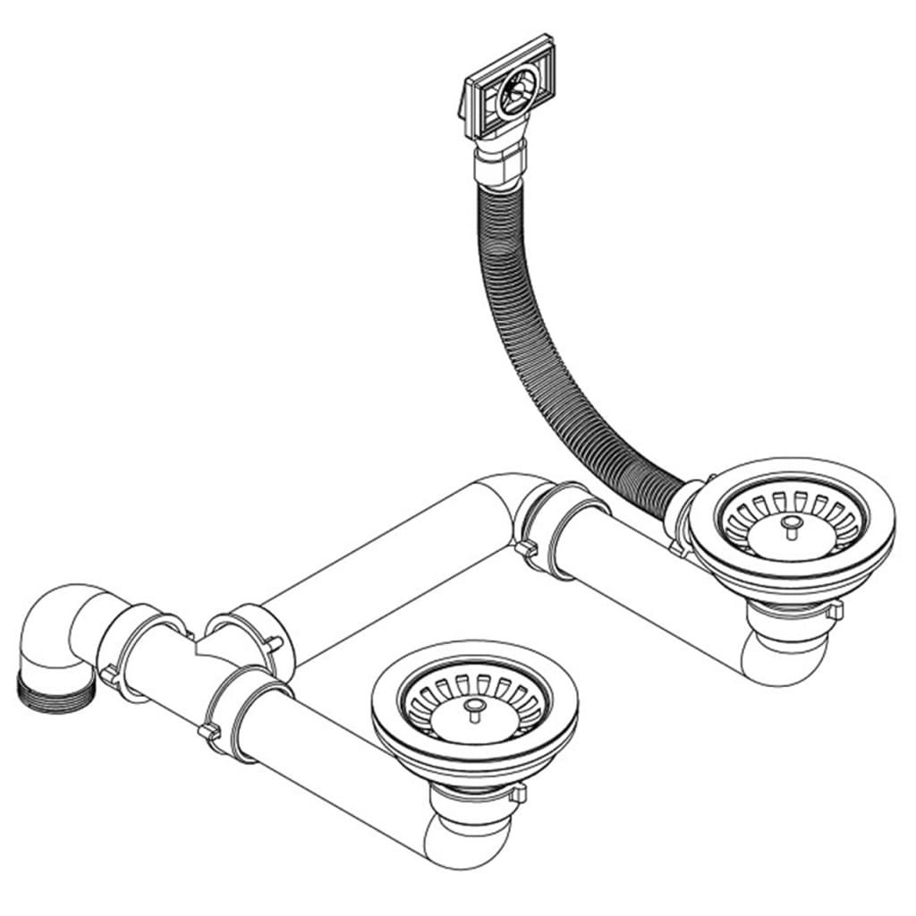 Lavello da cucina in granito beige doppio lavabo 02_0002336 - 3