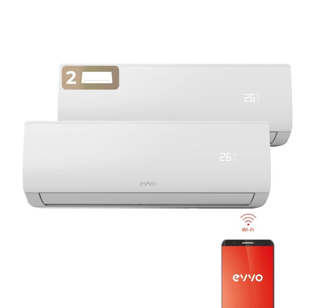 Aire acondicionado multisplit 2x1 EVVO CLIMA 9000+12000 BTU con bomba de calor
