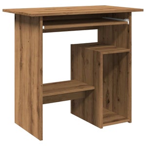 Bureau Noir 80x45x74 Cm En Bois D'ingénierie - Avec étagère PC - Facile à Monter