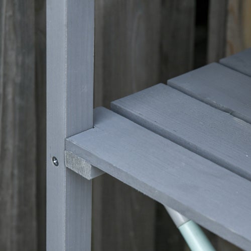 Table de rempotage avec plateau métal & cadre bois 76x37x89cm – Table de jardinage pour balcon et intérieur - 7