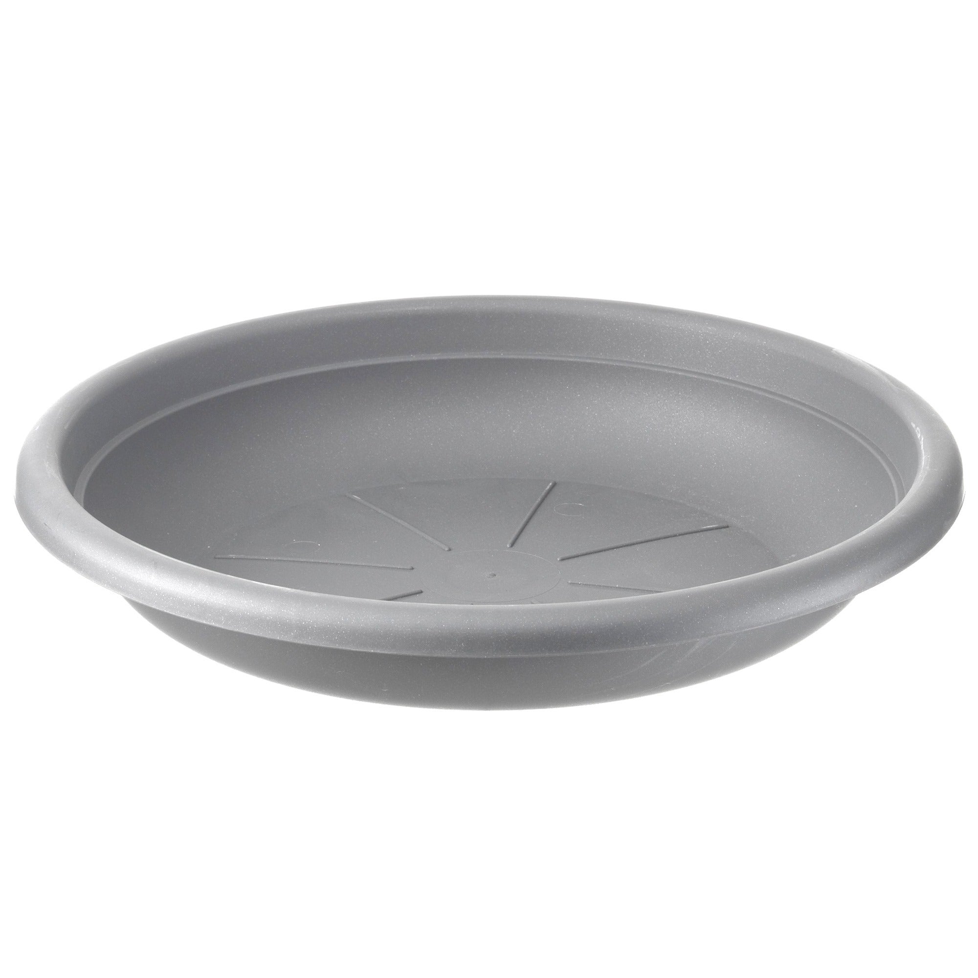 Luna – Soucoupe En Acier Pour Pot De Fleurs (Ø15 Cm) – Finition Satinée Grise, Intérieur/extérieur