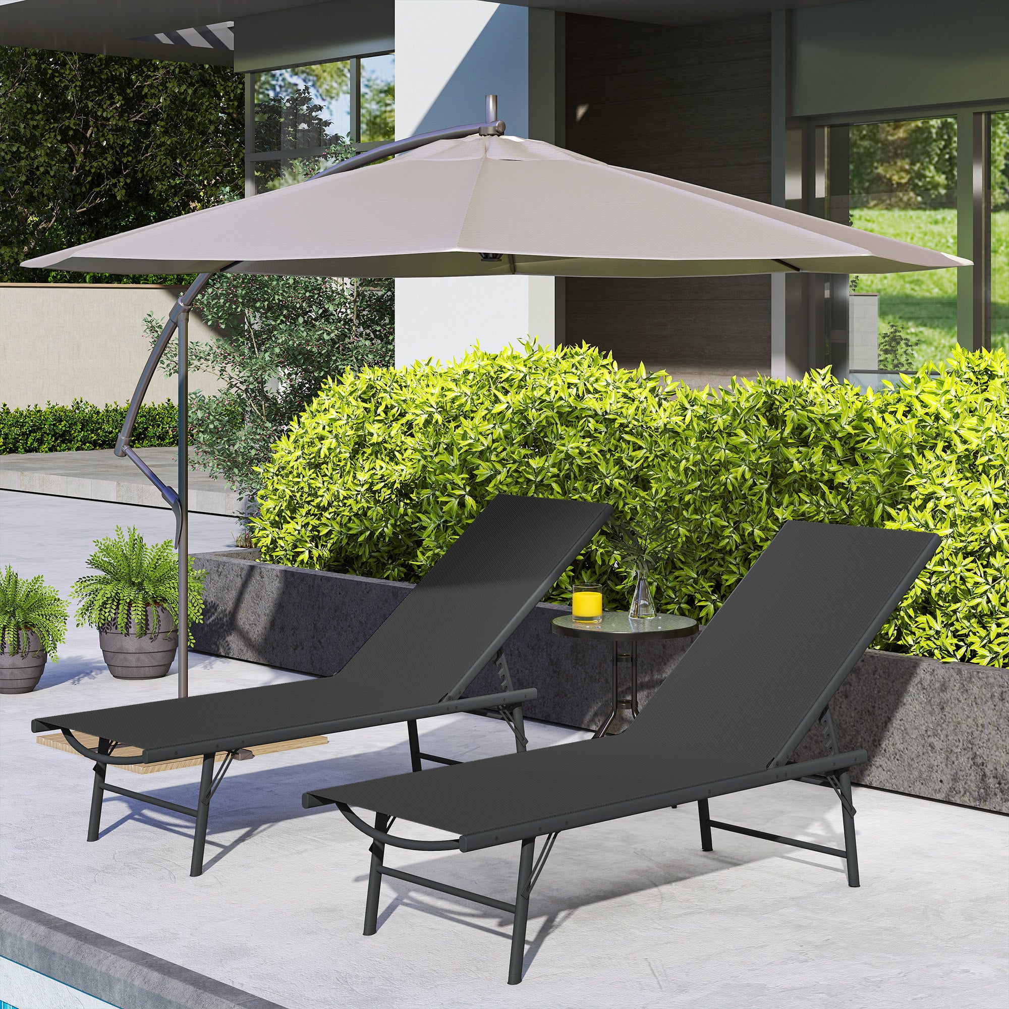 Lot de 2 bains de soleil métal Outsunny - 9