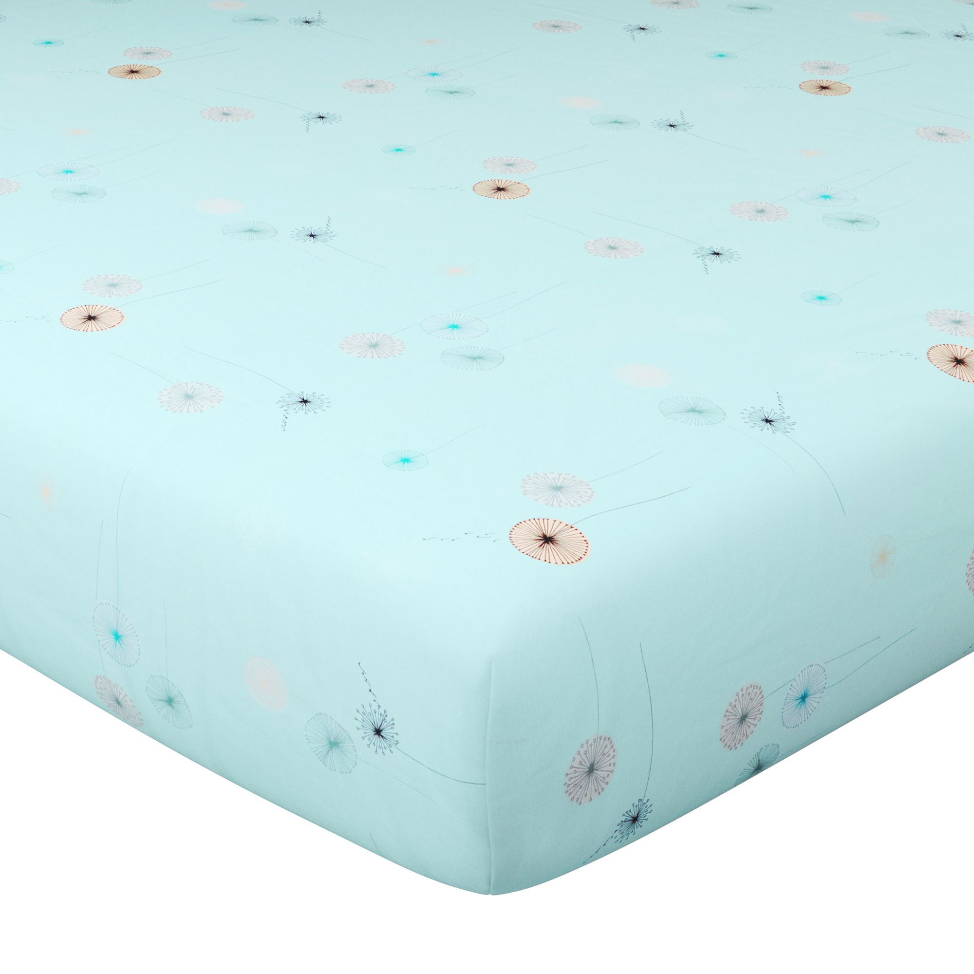 Drap-housse PISSENLIT 160x200x28 vert céladon en coton - 4