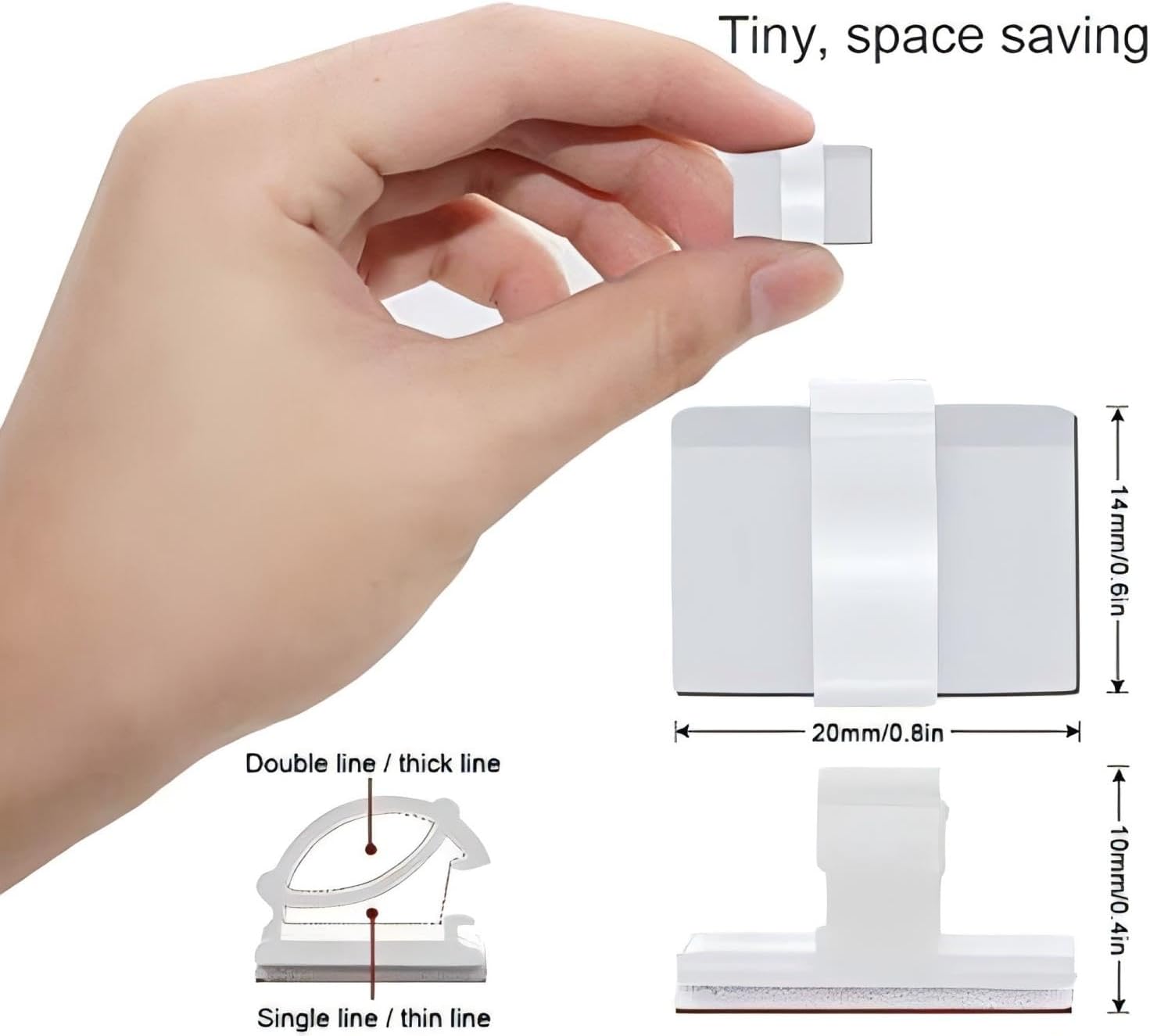 Clips de Câble Adhésif Réglable pour Gestion de Câble à Fibre Optique, Attache Fil et le Cordon dans la Maison ou le Bureau (Lot de 100) - 2