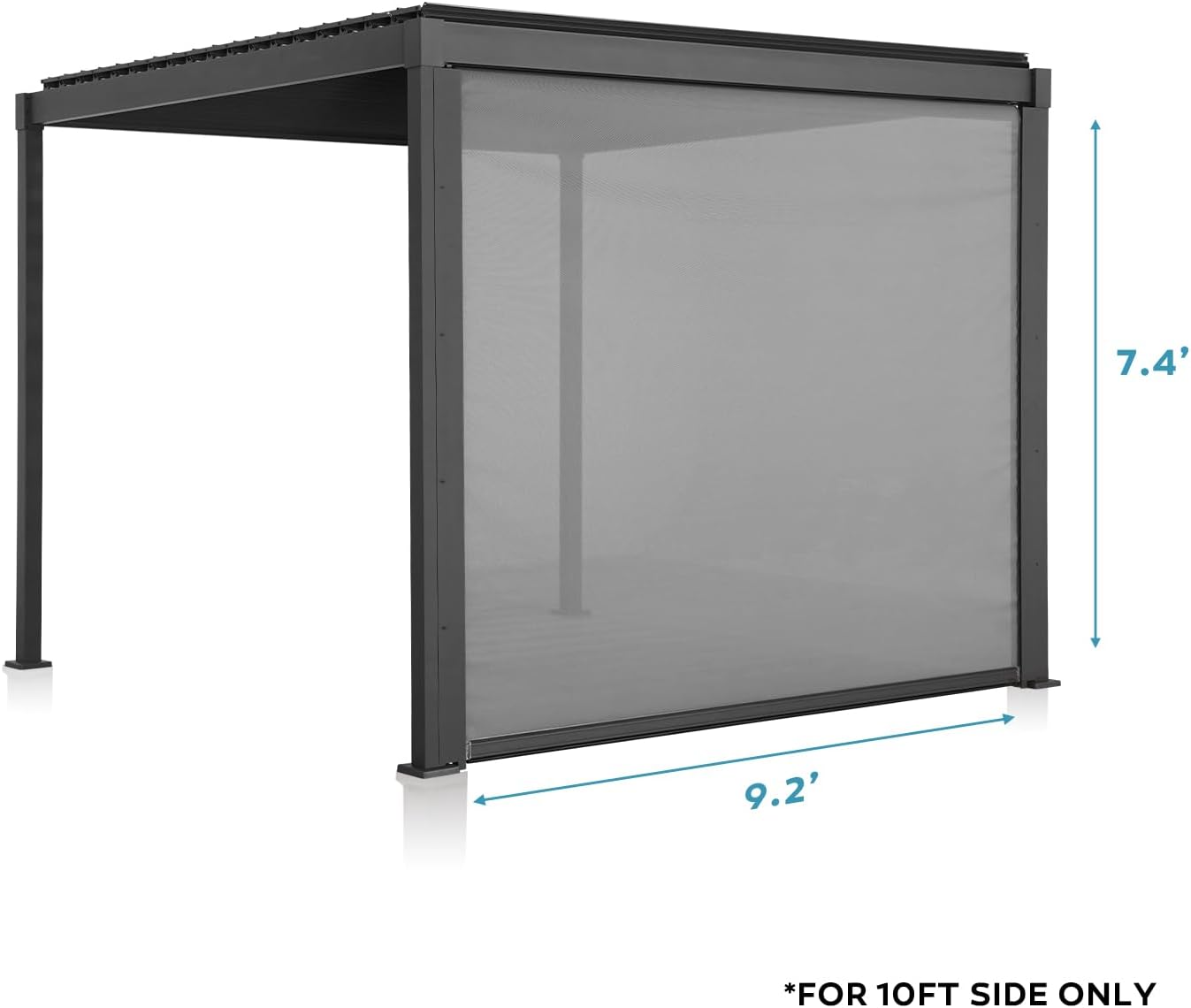 MIRADOR 80/88 3m Cortavientos, Poliéster PVC Antracita para Pérgolas Sólidas y Básicas - 7