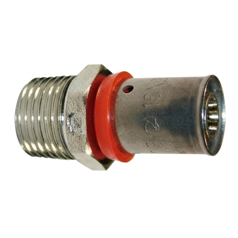 Raccord mâle 1/2'' pour tube multicouche 16 mm, à utiliser avec machine à sertir, gris - 2