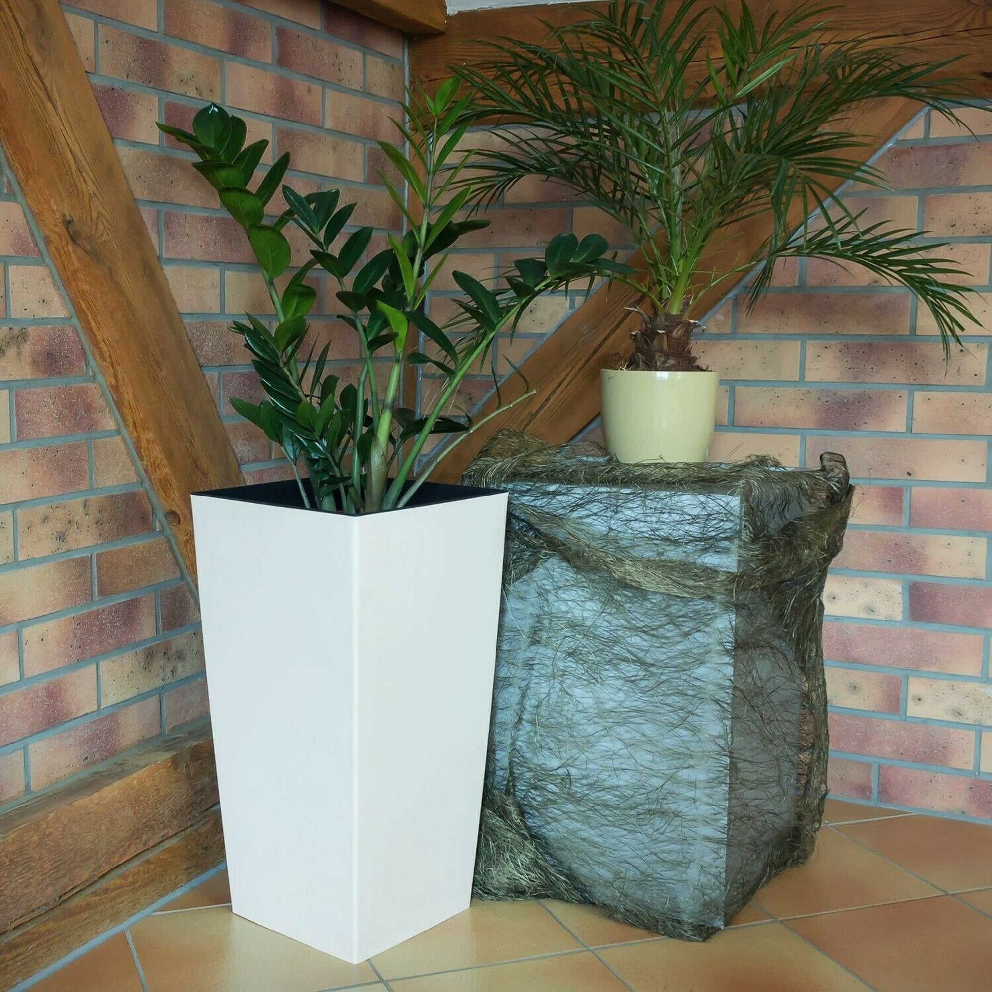 Grand pot de fleurs ZANVIC 27 x 27 x 50 cm Blanc - 7