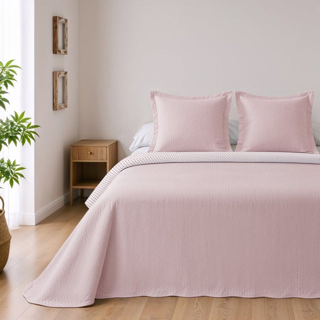 Colcha Lisa Reversible Maquillaje cama 135 cm - 235x270 cm