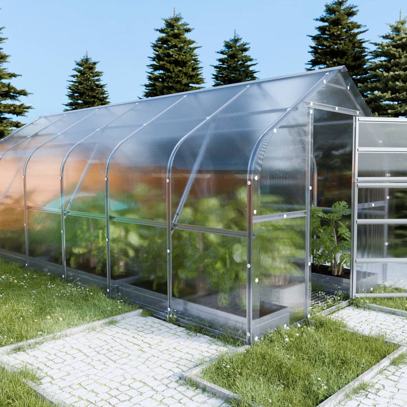 Szklarnia KLASIKA DROP 15 m2, 2,5 m x 6 m, 4 mm z pokryciem z poliwęglanu 1szt.