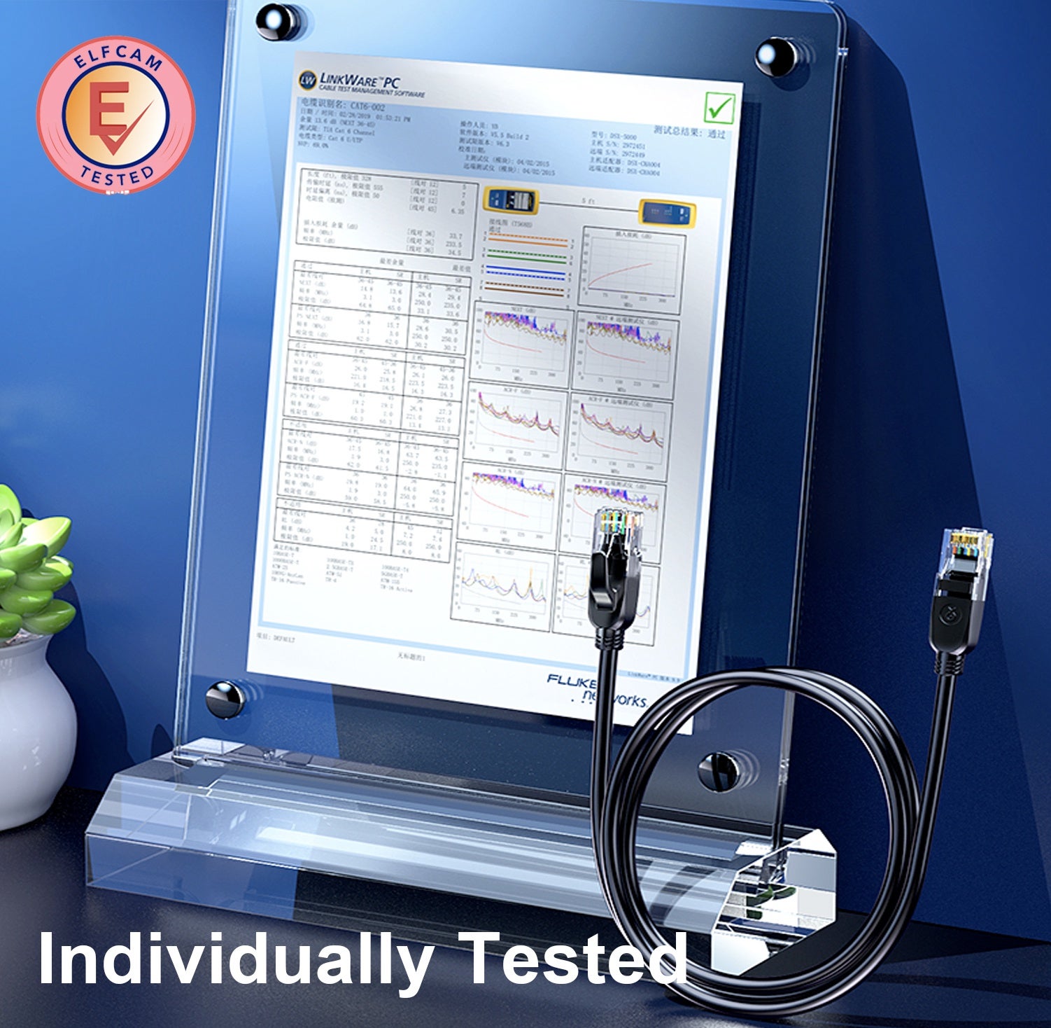 Elfcam® - 40M Cat7 Cable Reseau Ethernet, Cable Rond avec Connecteurs RJ45, Cuivre Pur, Paire Torsadee Blindee SFTP, 40m Noir) - 8