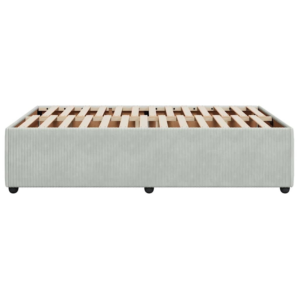 Cadre de lit sans matelas, en velours, gris clair, pour la chambre, 120 × 200 cm - 5