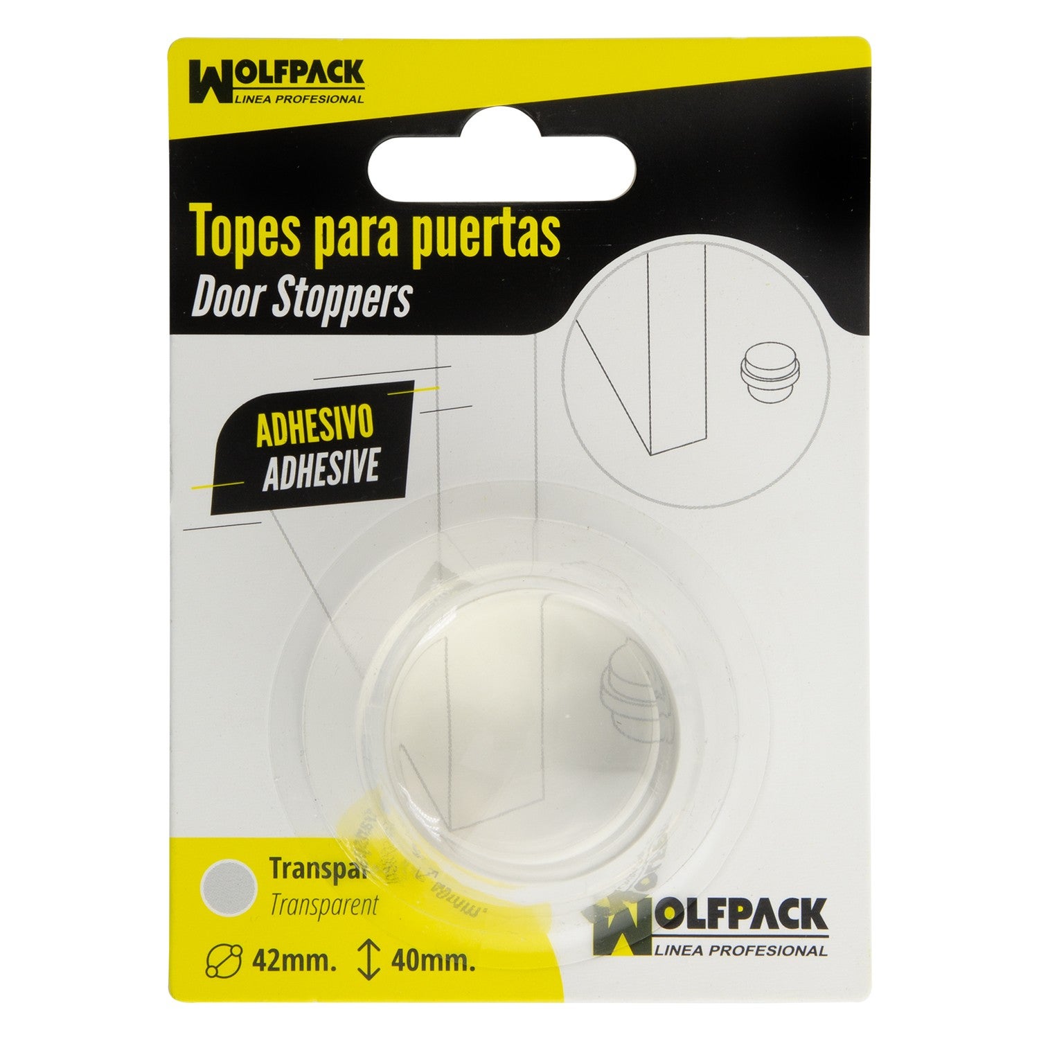 Tope Puerta Adhesivo Transparente Redondo - 3