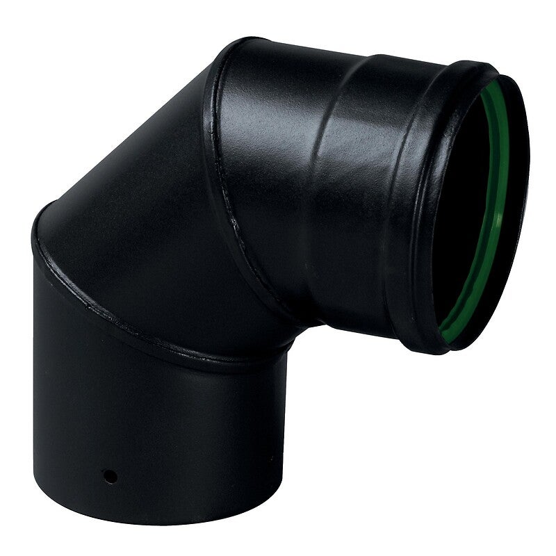 Ten - Coude eq 90° noir mat d.80 + joint viton - 342429 - 2