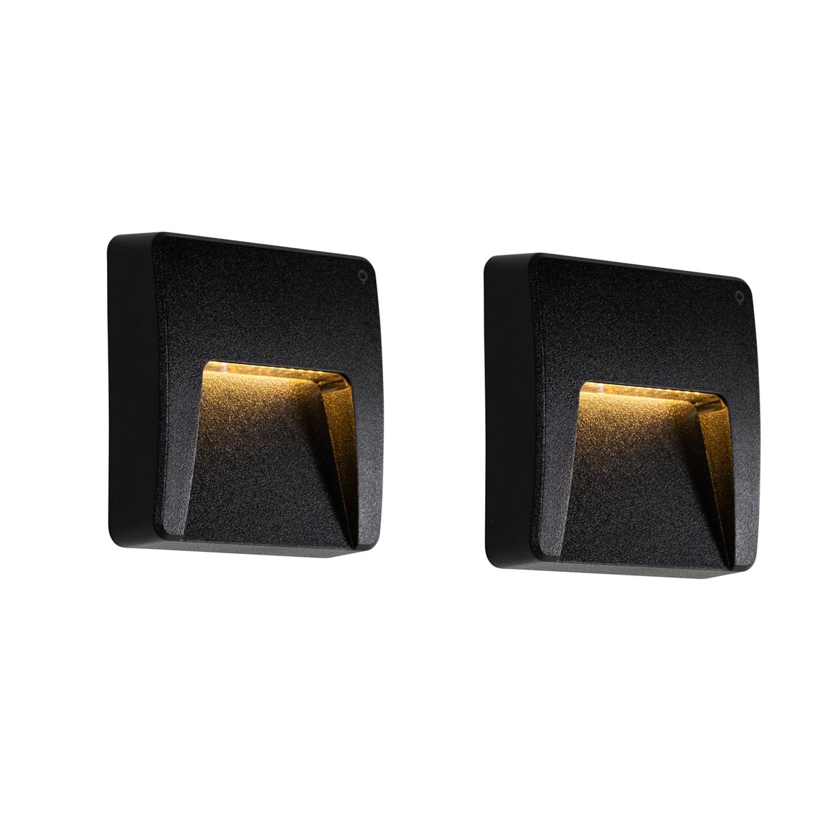 Zestaw 2 czarnych kwadratowych lamp zewnętrznych LED IP65 - Gem