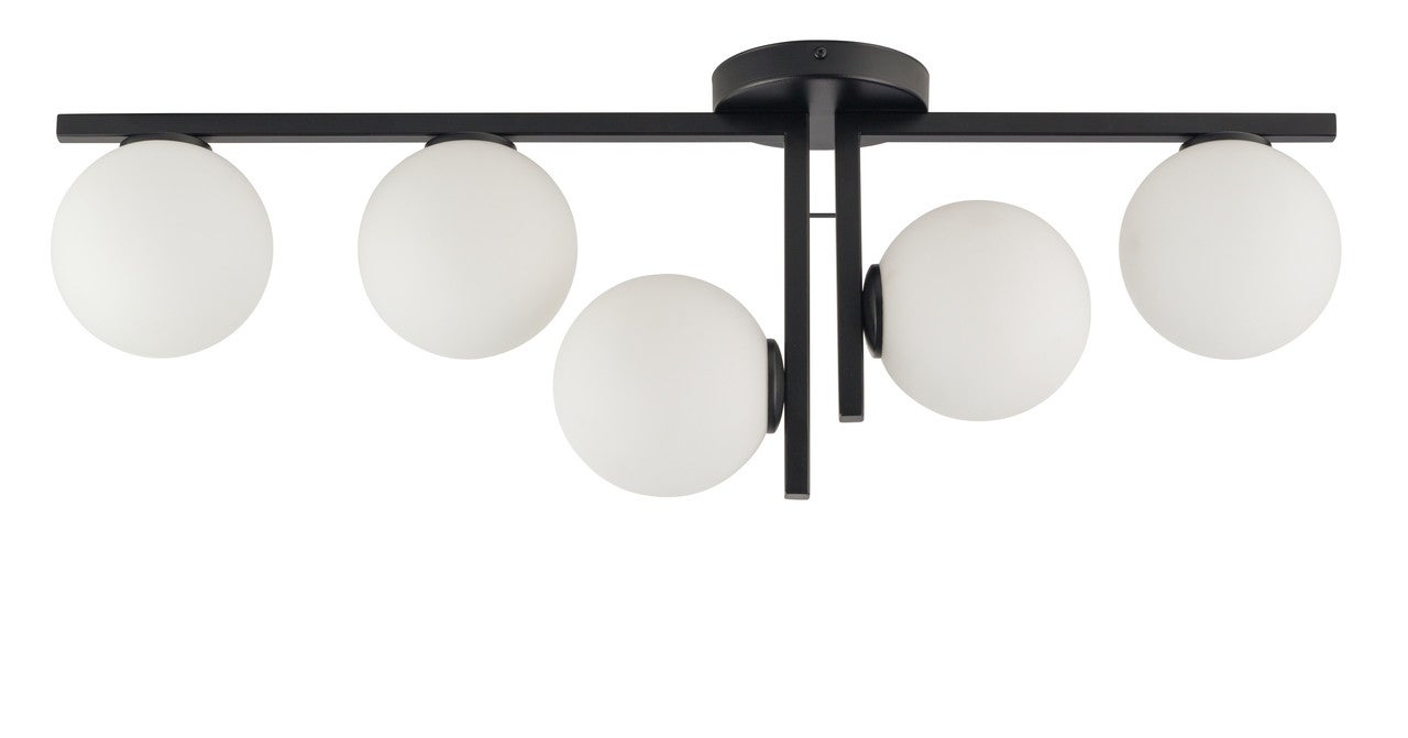 Lampa sufitowa wisząca Andy czarno-biała 5xG9x12W dekoracyjna wym: 28 x 82 x 14 cm szkło SIGMA